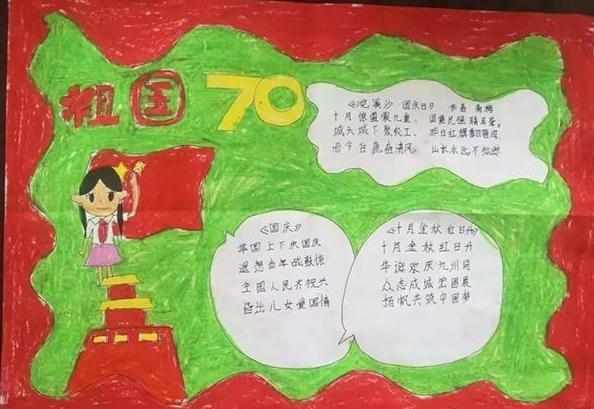 学生自己做的手抄报黑板报来祝福伟大的祖国.