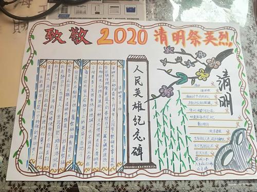 用小画笔创编清明节手抄报来 致敬2020清明祭英烈纪念