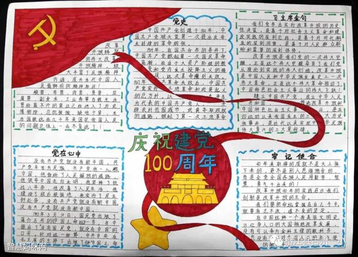 三年级建党100周年手抄报图片