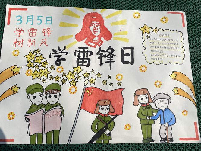 学习雷锋精神争做新时代好少年原兴街道北街小学学雷锋手抄报