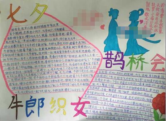 关于七夕节的手抄报资料牛郎织女鹊桥会