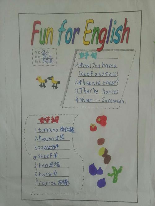 english 4年级1班假期英语手抄报funnyenglish的手抄报手抄报模板大全