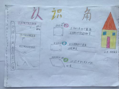 小学数学三角形内角和电子手抄报小学数学手抄报