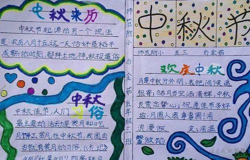 2013中秋节一年级小学生手抄报小学生手抄报