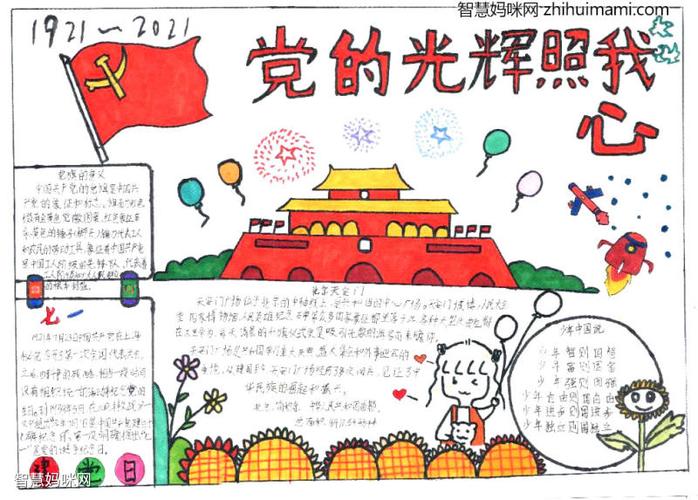 关于建党100周年的手抄报绘画