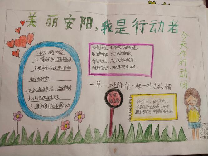 美丽安阳我是行动者环保主题手抄报 内黄县第七实验小学 5月25日