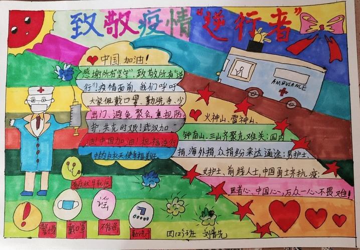 《城镇中小学抗疫手抄报作品图集》手抄报新冠病毒德尔塔|防疫抗疫小