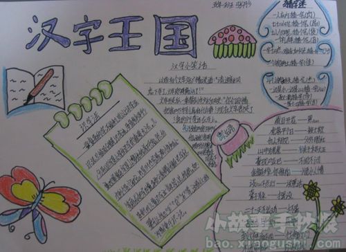 关于汉字的手抄报图片汉字王国之旅