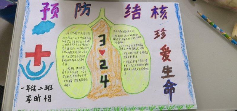 预防肺结核泾河新城泾干东关小学手抄报展