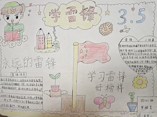 东旺小学雷锋月手抄报展