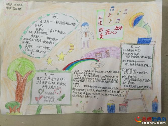 兴义市红星路小学开展三生四爱五心五好手抄报评比