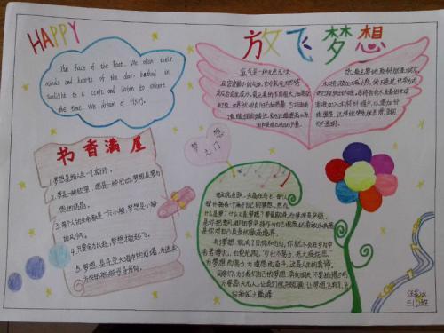 放飞梦想小学生四年级手抄报 放飞梦想手抄报