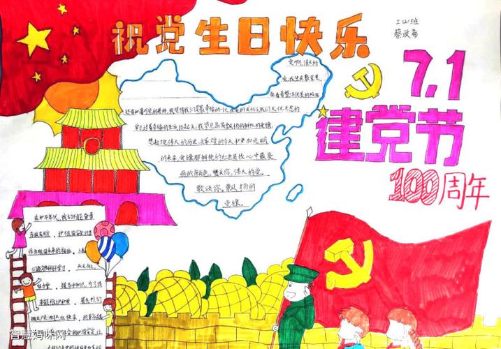 建党100周年爱国敬党手抄报优秀作品