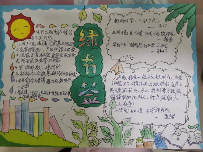 2022年度辽宁省绿书签行动手抄报 锦州地区优秀作品北镇小学图书