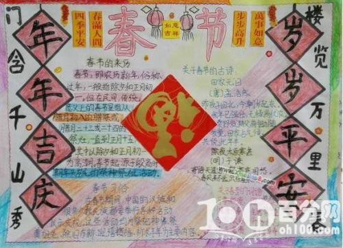 小学四年级狗年春节手抄报 小学四年级手抄报