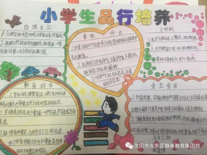 品行手册伴我行系列活动之 手抄报小学生品行培养手册的手抄报小学生