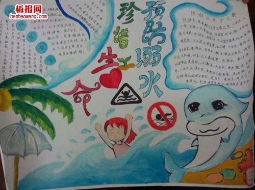 预防溺水珍惜生命防溺水手抄报创意版面设计图