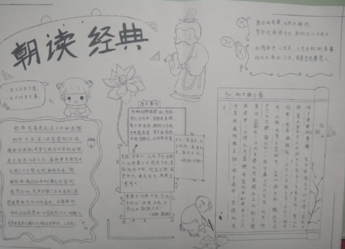 朝读经典手抄报学生作品