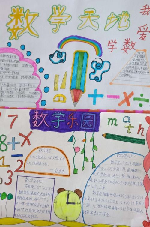 魅力数学展我才华.乌加河学校小学部数学手抄报活动