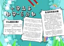 小学五年数学百分数手抄报卡通