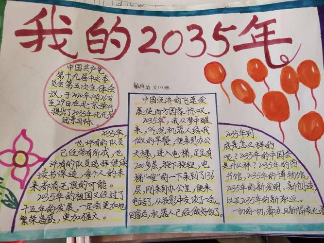 蒙西阳光学校我的2035年手抄报展示