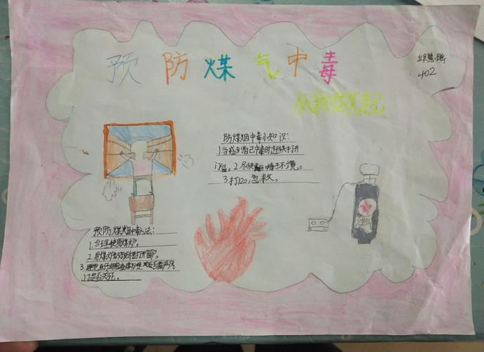 金阳小学402班第15周德育作业制作预防一氧化碳中毒手抄报