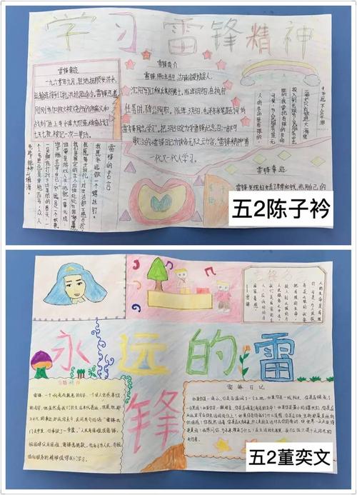 菁菁校园孩子们画笔下的雷锋万安小学学雷锋系列活动之手抄报