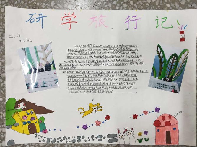 大进小学寒假作业展示研学旅行手抄报读书小报