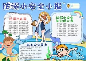 竖版防溺水安全小报手抄报防溺水安全手抄报