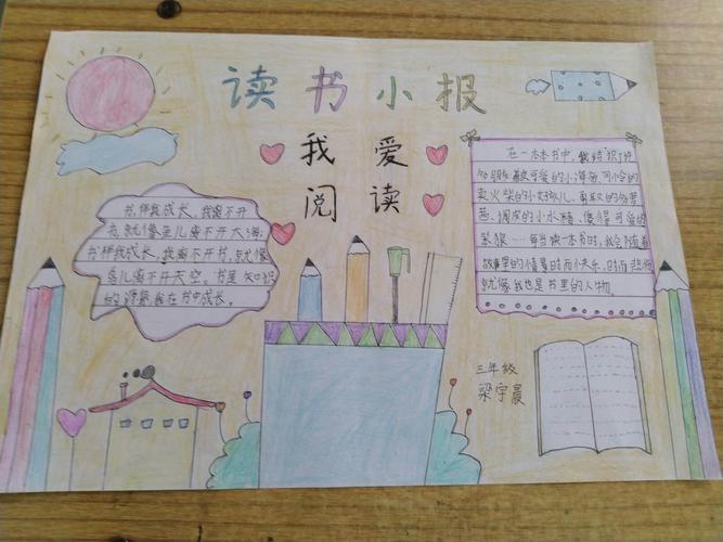 一路书香伴我成长许朴小学我读书我快乐手抄报展评