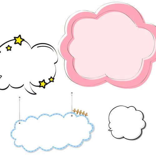 手抄报素材云朵文字装饰框小报素材手抄报边框模版