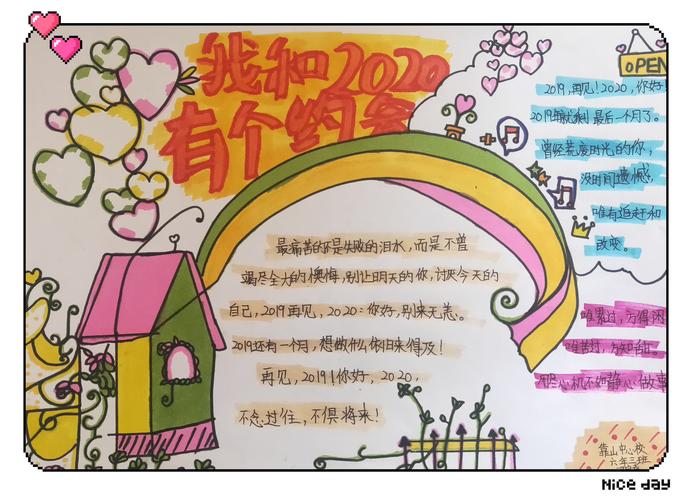 我和2020有个约会靠山中心小学校手抄报作品展