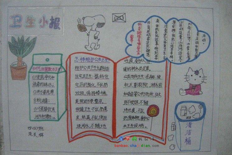 维护公共卫生手抄报卫生小知识小学生健康与卫生手.