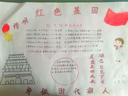 湛北乡杨庄中心小学 开展弘扬英模精神传承红色基因学生手抄报