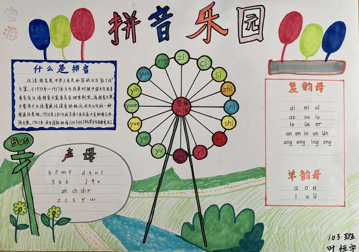 花样手抄报快乐学拼音城东小学一年级拼音手抄报优秀作业展