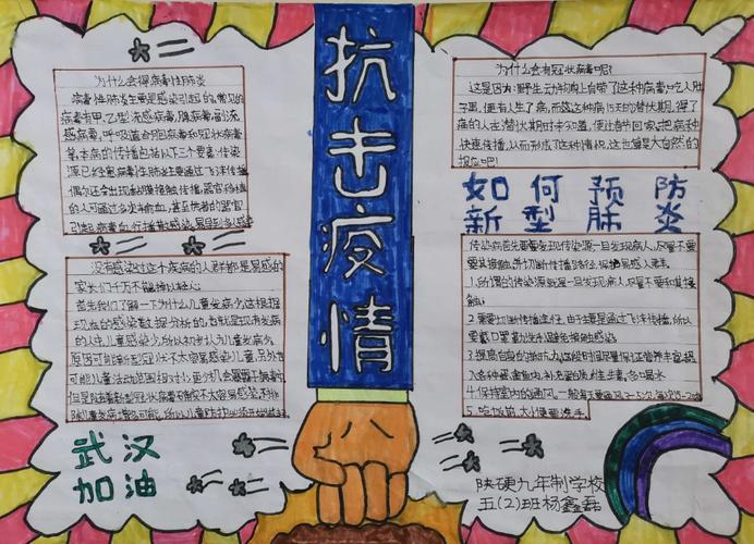 抗击疫情从我做起感恩最美逆行者勉县陕硬九年制学校手抄报展