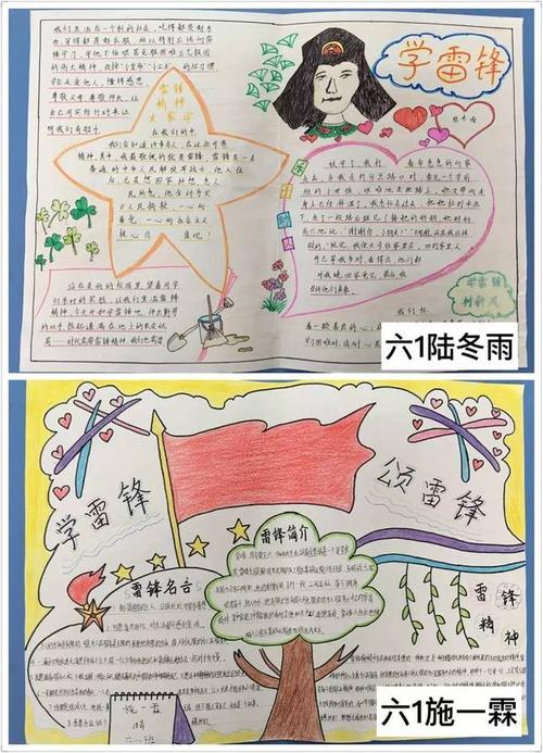 菁菁校园孩子们画笔下的雷锋万安小学学雷锋系列活动之手抄报