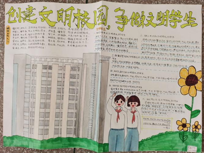 大安中学创建文明校园七年级手抄报活动