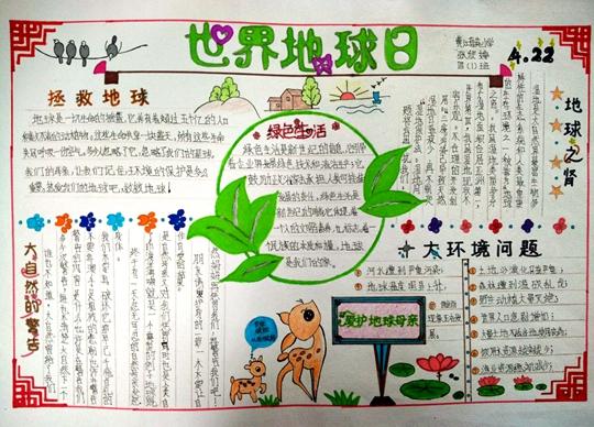 2016世界地球日手抄报内容地球日手抄报大全