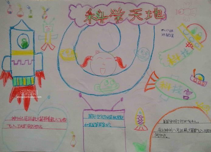 小学生科技手抄报和科幻画 - 科学手抄报 - 老师板报网