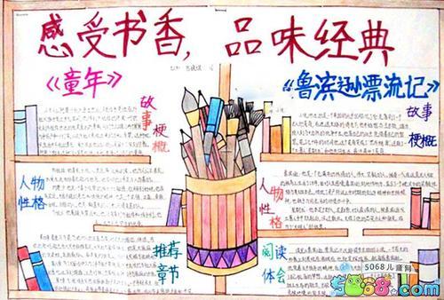 小学生书香浸润学海无涯手抄报小学生手抄报