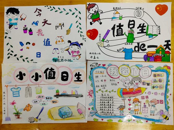 1号让幼儿回家跟爸爸妈妈一起制作手抄报《我是值日生》