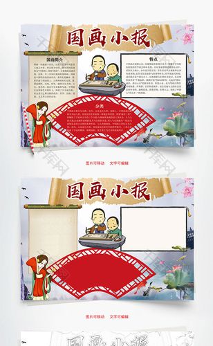 原创中国风国画小报word手抄报