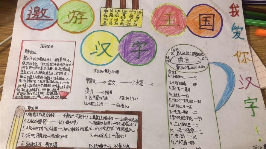 东关学校五2班《遨游汉字王国》手抄报展示