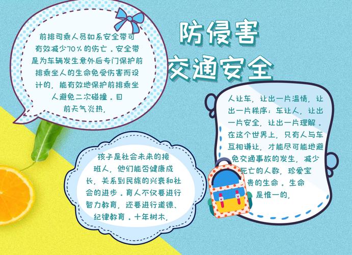 小学生消防防侵害守则交通安全手抄报