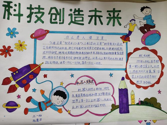 北马路小学三一班《科技创造未来》手抄报集锦