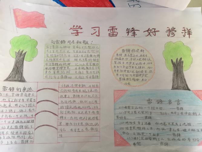 学雷锋 树新风吴起二小三三班手抄报展评