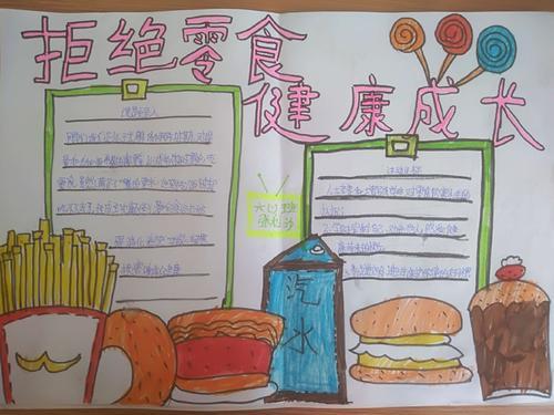 管好小嘴巴健康你我他岳儿寨中心小学拒绝零食 健康成长手抄报