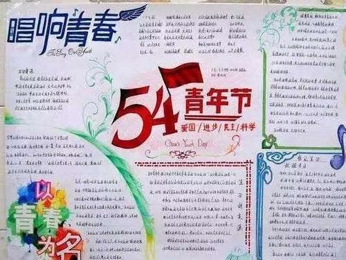 五四青年节手抄报素材用青春激情点亮梦想火把