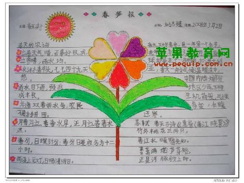 小学四年级美丽的东江湖作文400字小学四年级美丽的春天手抄报图片